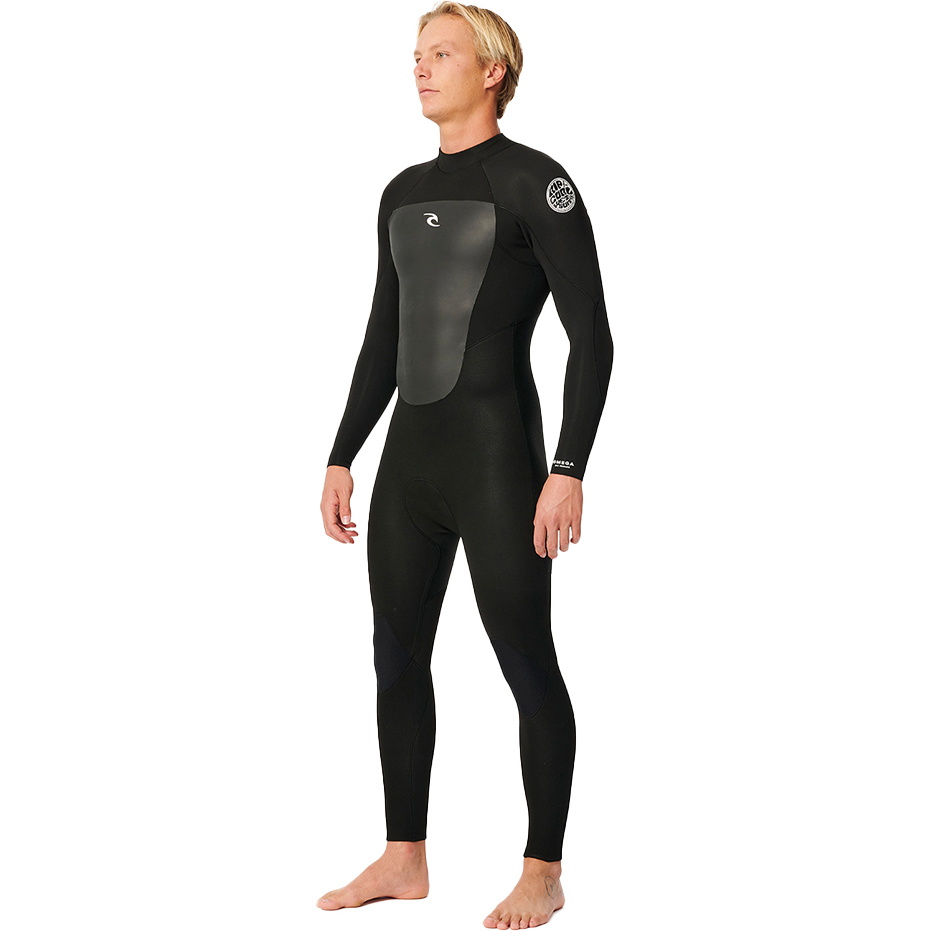 2026 Rip Curl Hommes Omega 4/3mm Back Zip Combinaison Néoprène 15HMFS - Black